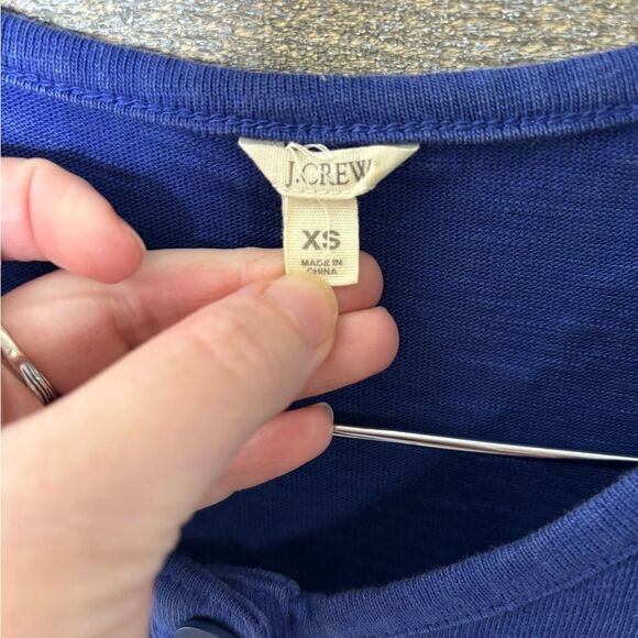 J Crew XS cobalt blue racerback button down midi dress cotton - Picture 6 of 6